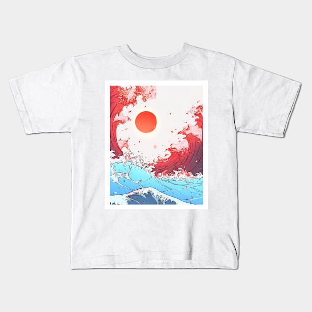 Red Moon Clash Kids T-Shirt by ILK87